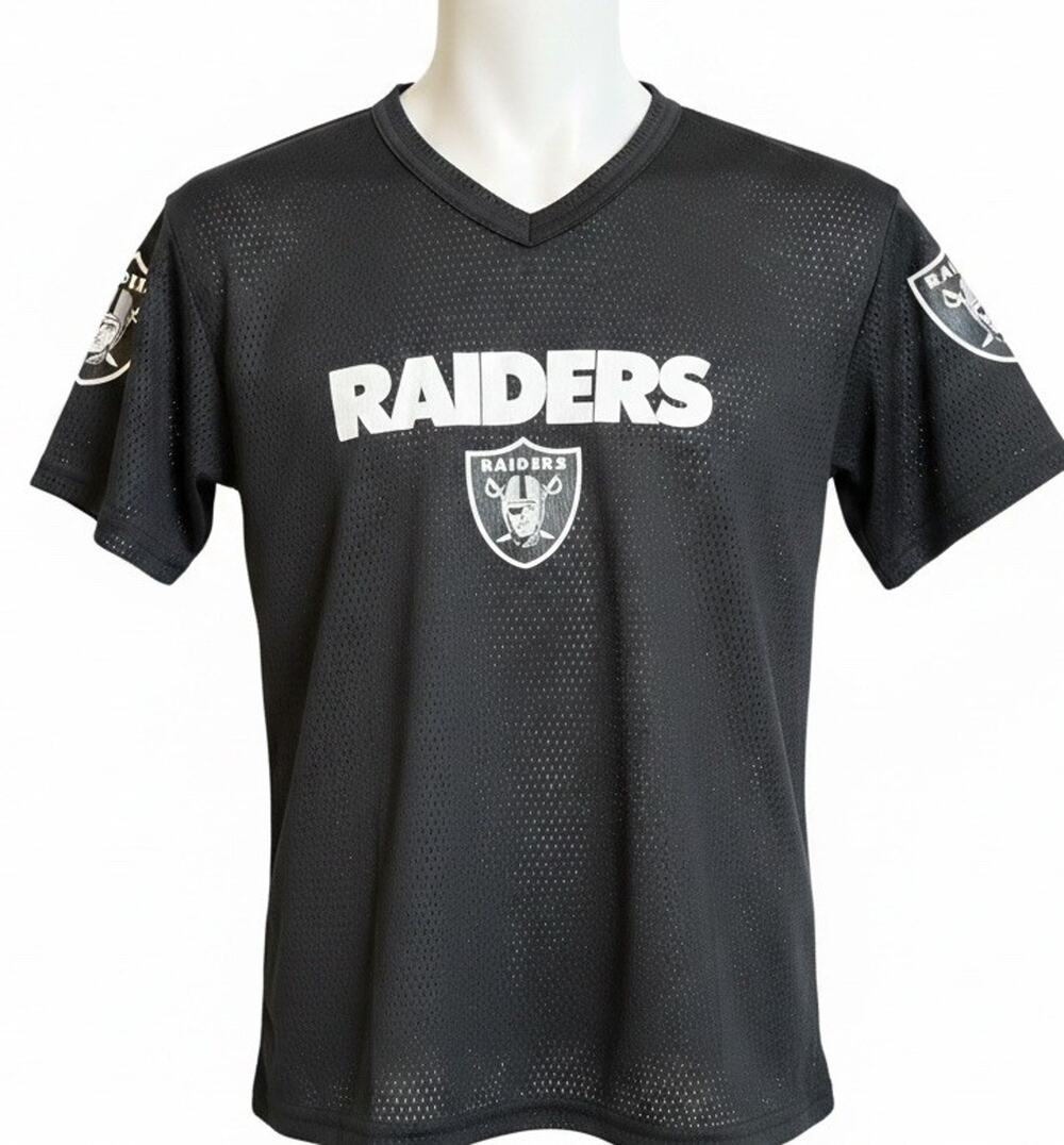 Vintage 90s NFL Raiders Football Jersey Mesh Shirt Black Youth M Medium